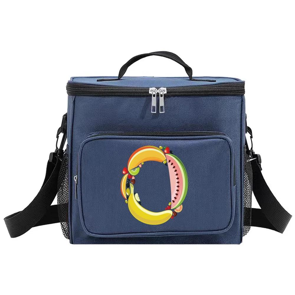 Lunch Bag Insulated Bags Cooler Box Thermal Organizer Handbag Camping Shoulder Storage Lunchbag for Men and Women Fruit Pattern