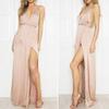 Elegante Abito Estivo Sexy da Donna Senza Schiena Scollatura Profonda Spalline Sottili per Matrimoni