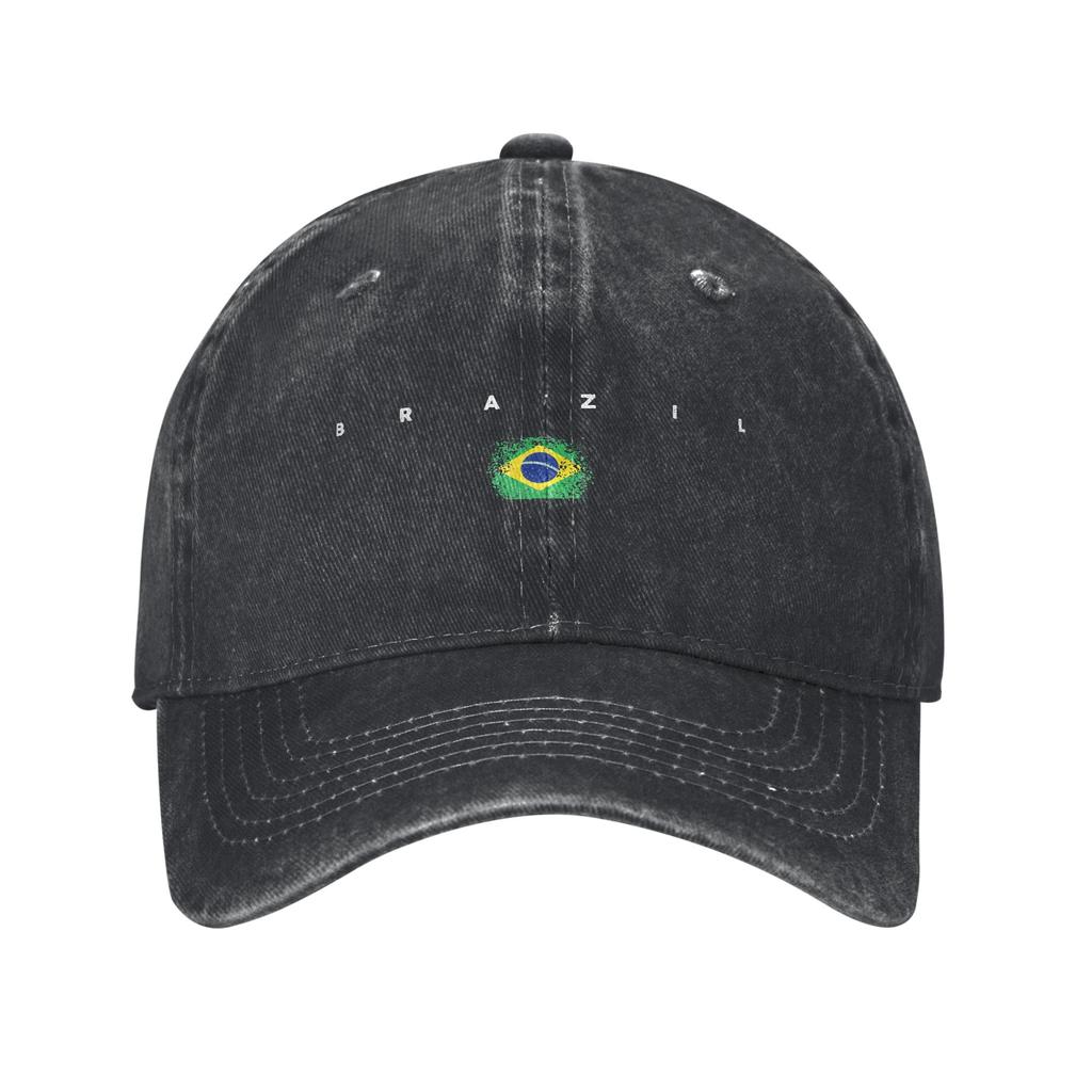 Brasile Bandiera Brasiliana Cappellini da Baseball Casual in Denim Usurato Lavato Cappello da Sole per Unisex Donna Cappelli da Esterno Cappello