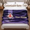 Fiorentina FC Printed Flannel Blanket Custom Name Text Soft Warm Throw For Bedroom Holiday Gift