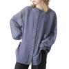 Oshare Walker Sheer Chinese Long Chinese Mao Puff Voluminous Pastel Tfn0383 n'OrLABEL Blouse, Women's Top, Sleeves, Buttons, Collar, Stand-Up Collar,