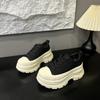7Cm Height Increase and Thin Muffin Thick Baseplate Shoes Women's Autumn New Sports and Leisure Dad Soft Leather