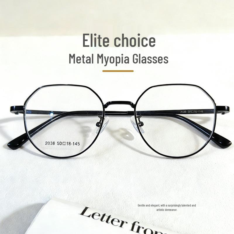 Unisex Non-Magnetic Retro Titanium Eyeglass Frame in Multi-color, Compatible with Prescription Lenses серебряный