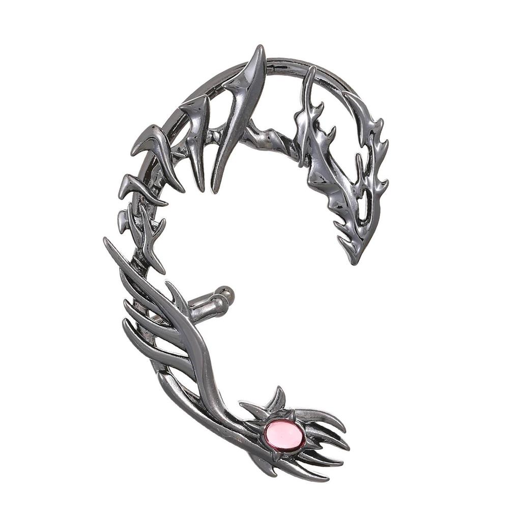 Exaggerated Punk Dragon Ear Clips for Non-Pierced Ears - Women's Dragon-Shaped Zircon Thorn Ear Hooks