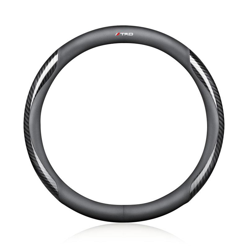 Car Suede Carbon Fiber Leather Steering Wheel Cover Non-slip for Toyota GR TRD C-hr Prado Rav4 Yaris Hilux Prius Avensis Corolla Camry