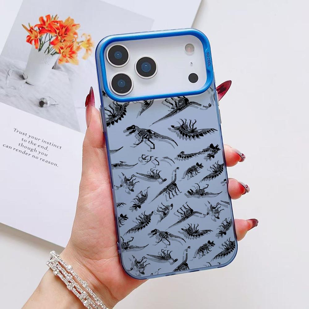 

Cool Dinosaur Phone Case For iPhone 17 16 15 14 13 12 11 Pro Max Air Colorful Matte Laser Aurora Shockproof Phone Case iPhone 11 Pro