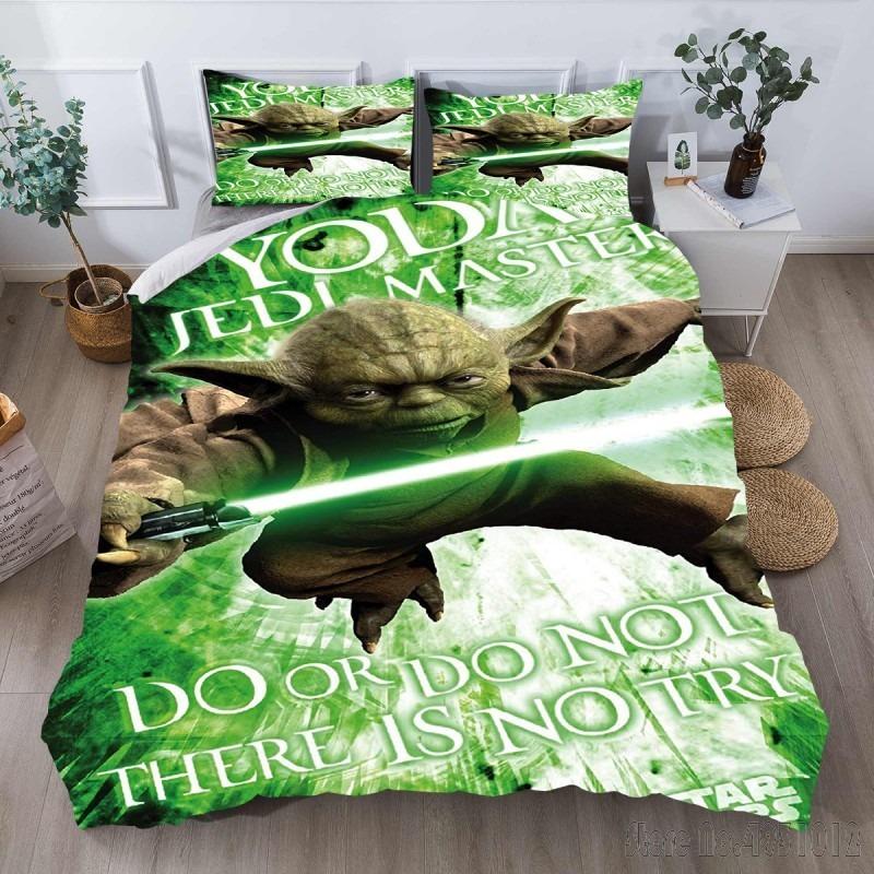 Bedding Set Anime Yoda Baby Double Twin Full Queen King Kids Bedclothes Duvet Cover Pillowcase Decoration Christmas Gifts