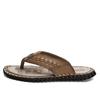 Fashion Golden Sapling Beach Flip Flops Summer Men's Shoes Genuine Leather Flats Retro Men Slippers Fashion Outdoor Slides Casual Shoe
