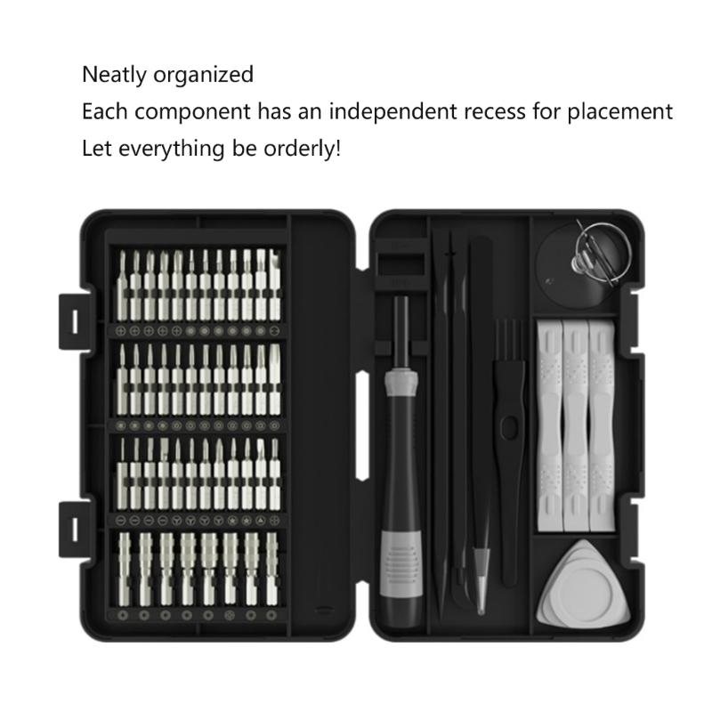 Professional Multifunctional Tool Kit 58Pieces Screwdriver with Nonslip Grip for Home Maintenance Jewelry Watch Repair
