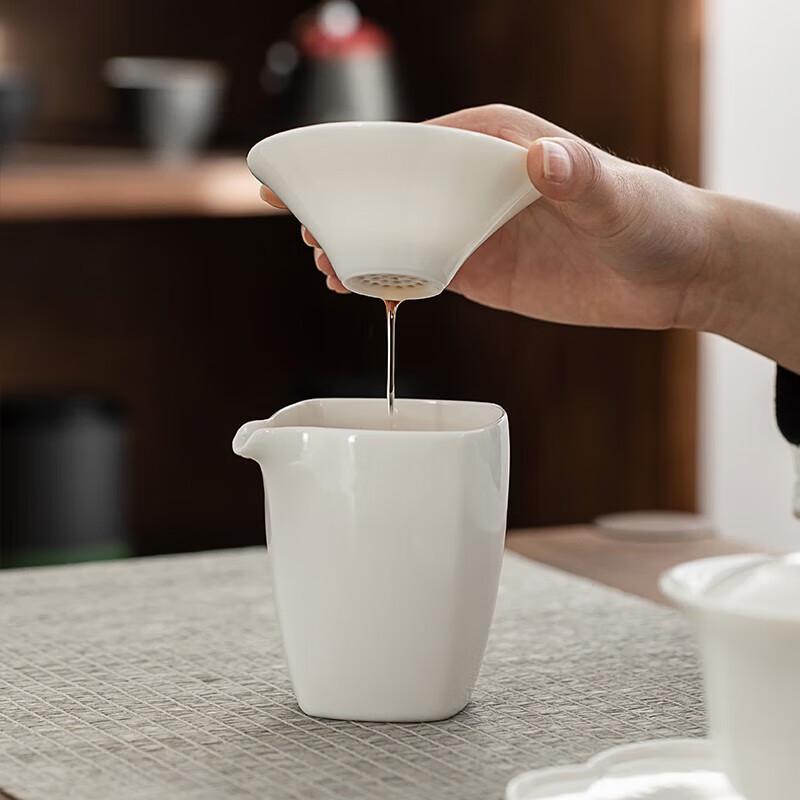 CHANGSHEGNYUAN Mutton-fat Jade White Porcelain Kung Fu Tea Set