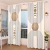2pcs Boho Geometric Moon Phase Pattern Curtains, Designed for Light Blocking, Premium Material, Suitable for Living Room, Bedroo