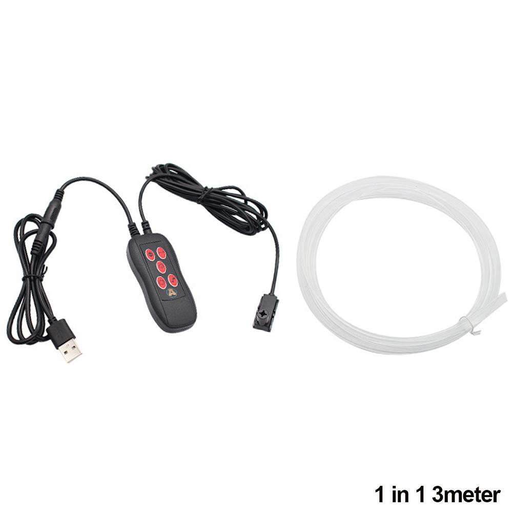 

USB-неоновая подсветка салона автомобиля, 64 цвета, оптоволоконные ленты, несколько режимов, управление звуком, декоративная RGB-лампа для освещения