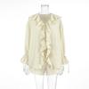 VAYLA New Casual Shorts Two-piece Set Women's Ruffled Loose Tie Top Simple Shorts Set Office Lady Female Shorts Set