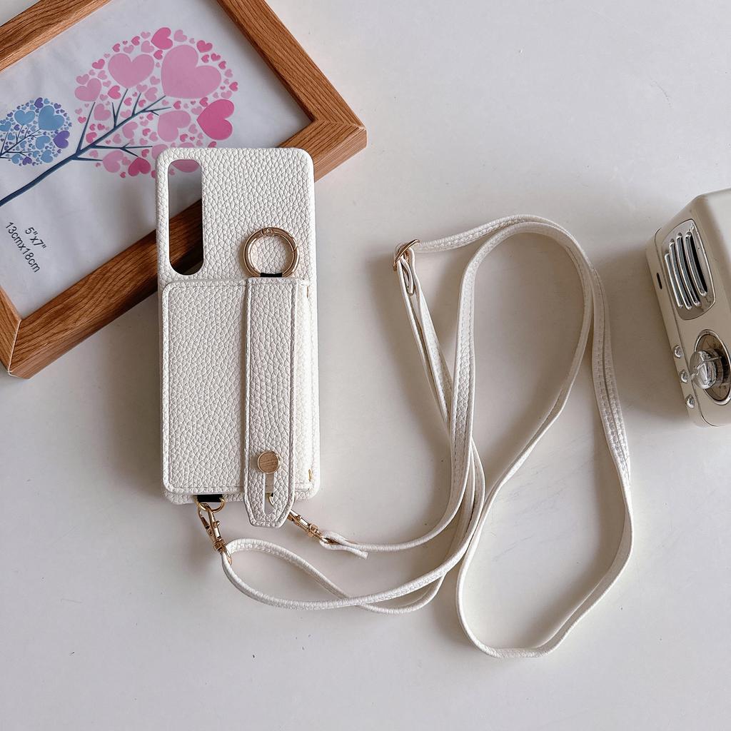 Wrist Strap Crossbody Ring Holder Magnetic Wallet Leather Case For Sony Xperia 1V 10V 5V 5IV 10IV 1IV 5V Long Lanyard Bag Cover