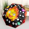 1pc Flame Friends Umbrella with Plastic Handle,Suitable for All Seasons Home Travel Outdoor UmbrellaM1236