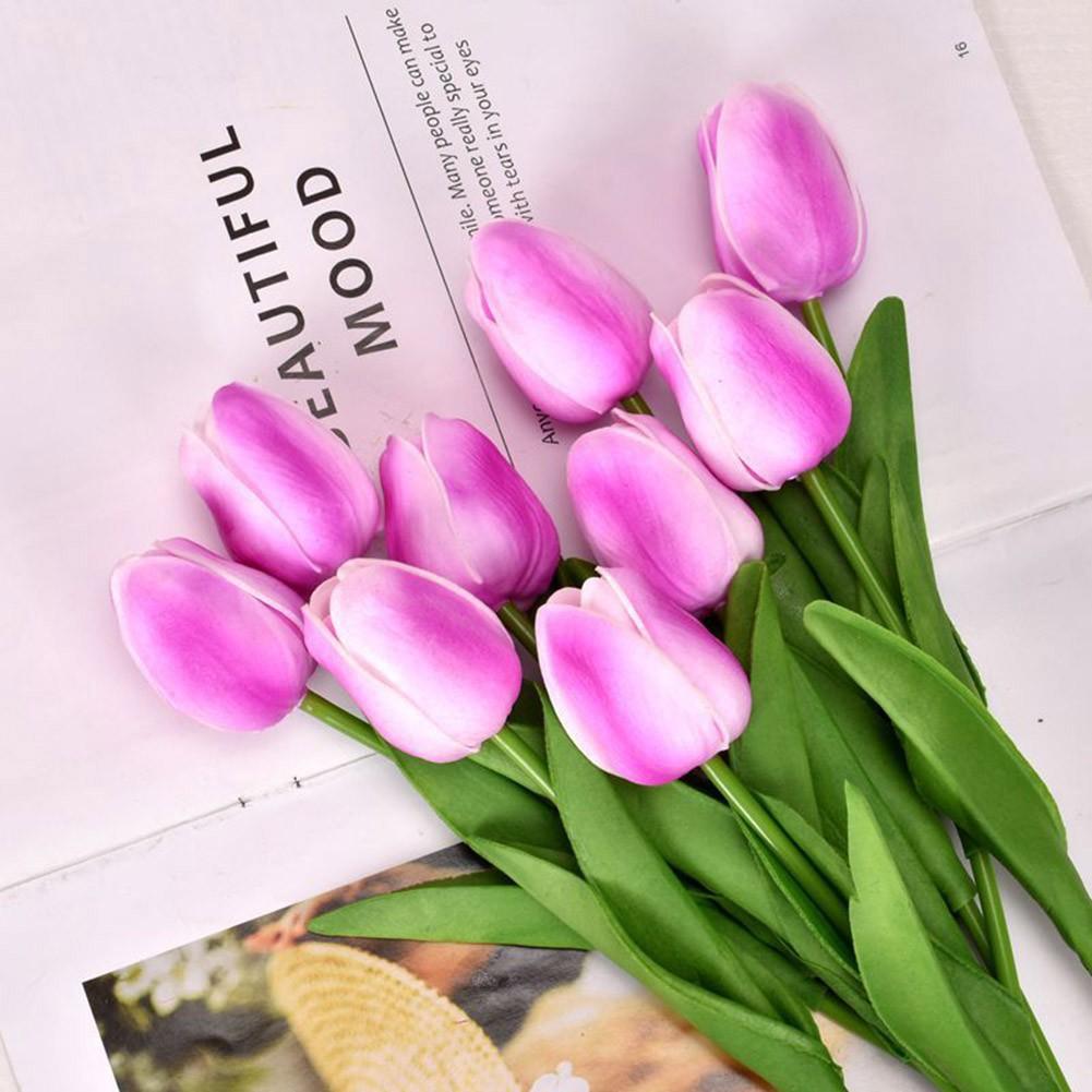 

Довговічний та Економічний Штучний Букет Тюльпанів для Дому чи Весілля світло-фіолетового кольору