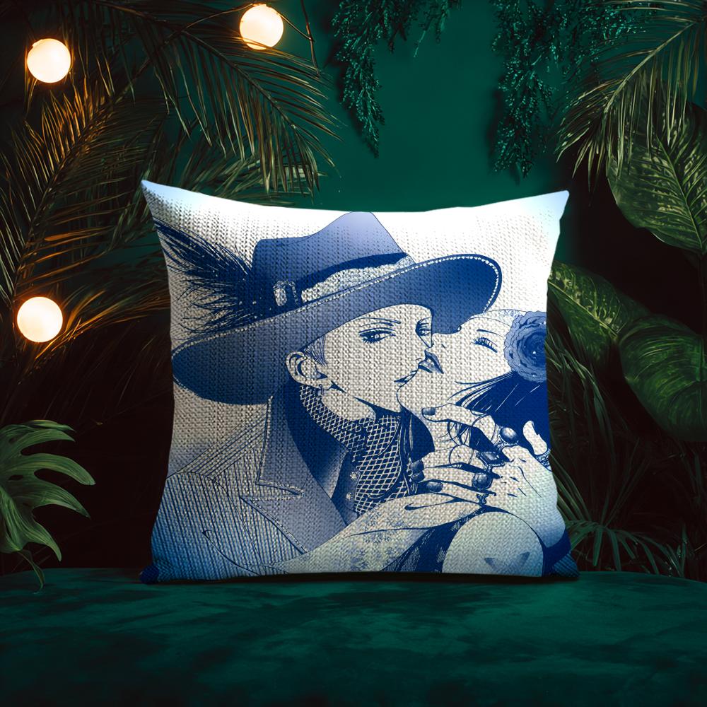 P-Paradise K-Kiss Manga Cushion Cover Natural Linen Pillow Case Double-Sided Print Decorative Sofa Pillowcase Home Decor Gift