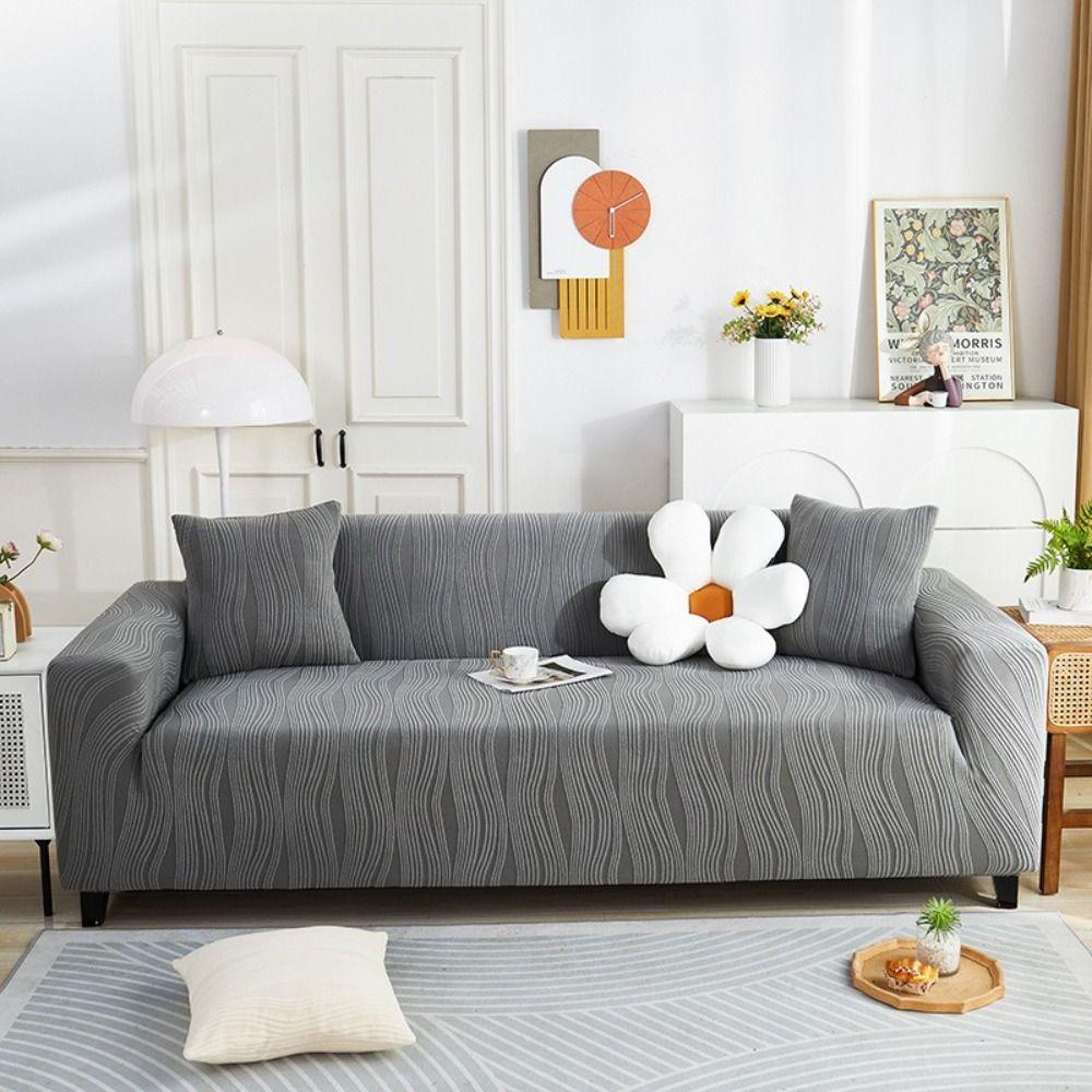 All-inclusive Elastic Sofa Cover Thicken Jacquard Universal Slipcovers Solid Color Removable Sofa Cover Towel Four Seasons