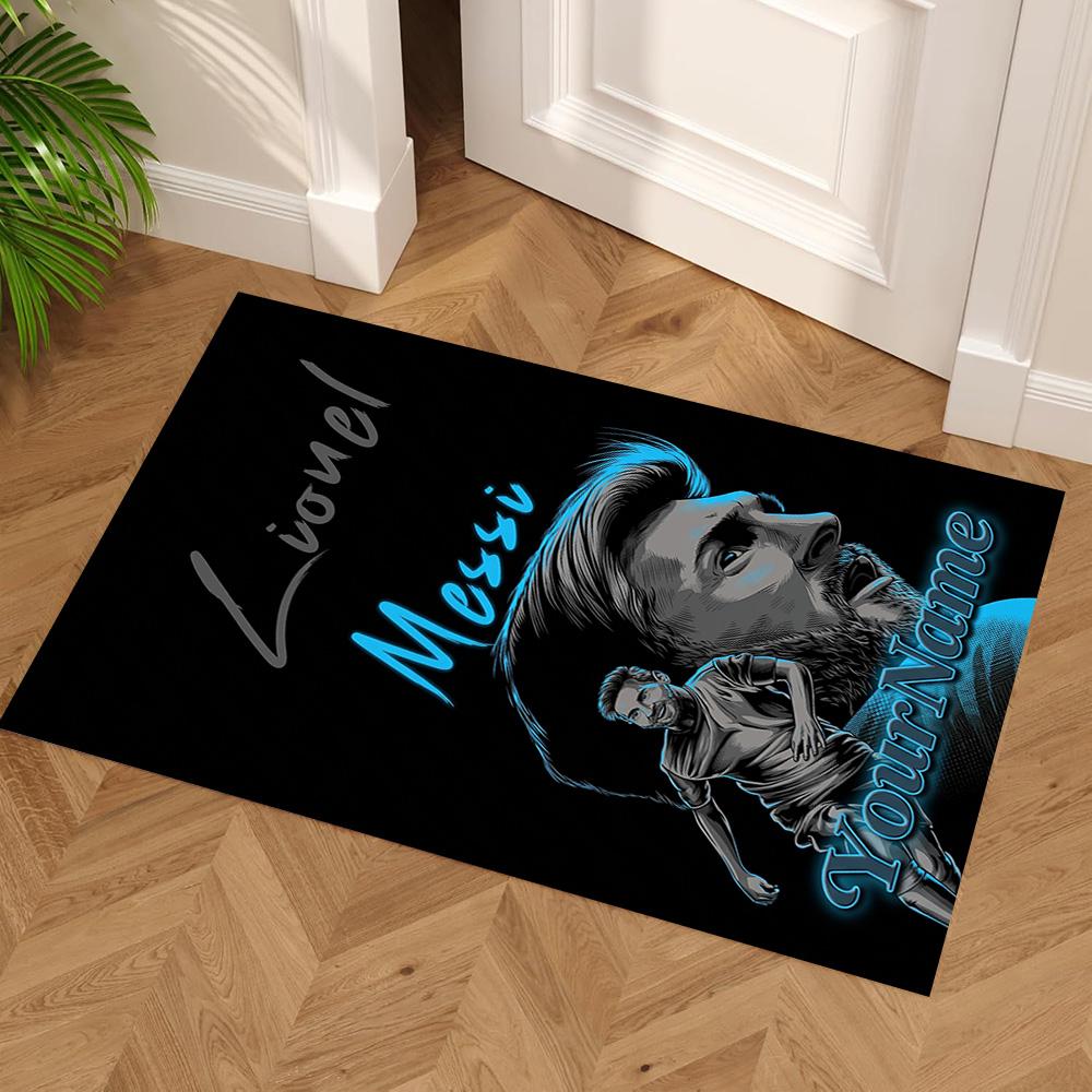 Messi Customize Your Name Carpet Perfect for Hallway Study room Entryway Bedrooms Anti-slip Rug Anime Office Decor
