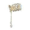Vintage Pearl High Ponytail Clip - Anti-Sag Geometric Hairpin Holder