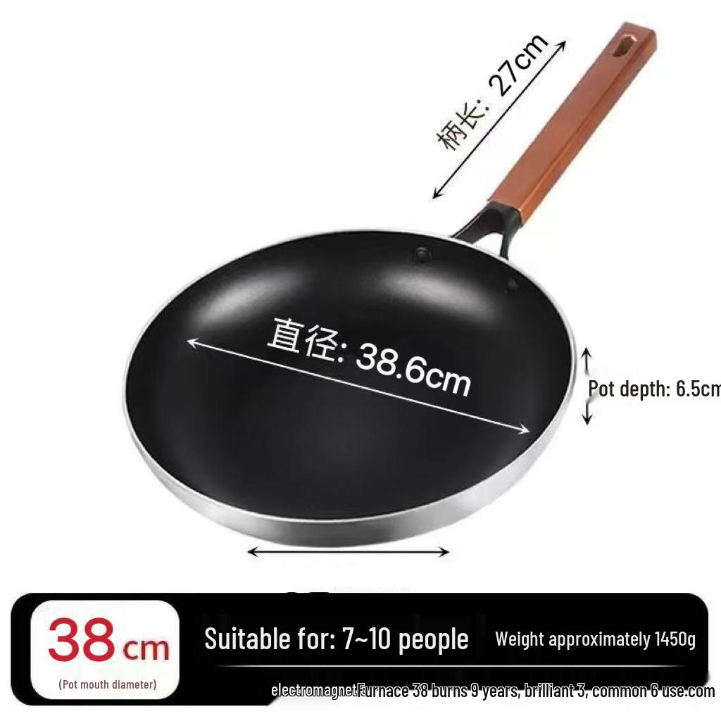 Non-Stick Single Handle Frying Pan for Steak, Eggs, and More - Compatible with Gas and Induction Cookers.