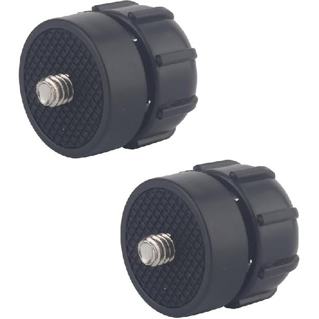 17mm Ball Mount Adapter, 17mm Ball Joint Socket to 1/4-20 Male Screw Adapter for Cameras (2PCS) Round Nut
