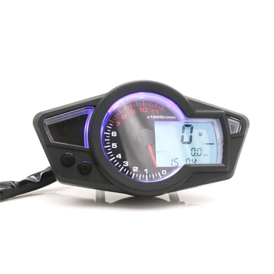 DC 12V LCD Digital Odometer Tachometer For 2 and 4 Cylinder Motorcycles
