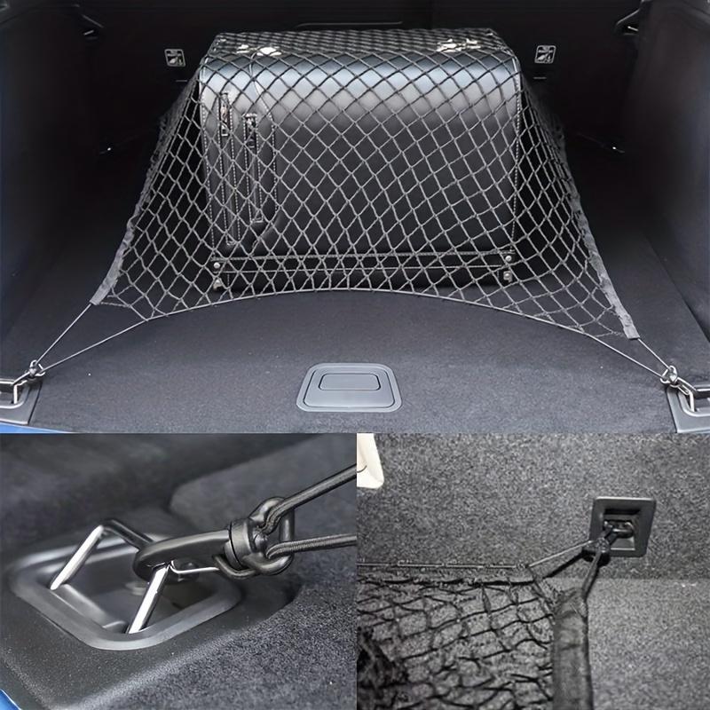 Car Trunk Storage Net Pickup Truck Stretchable Trunk Cargo Storage Organizer Net Nylon Plastic Truck Bed Nets with Hooks for Car SUV Truck