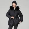 Pie overcomes women's winter, the new thin down cotton clothes are fashionable and versatile, with thickened fur and integrated coat.
