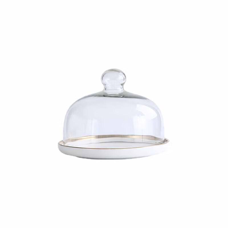 Nordic Frosted Gold Rim Ceramic Dessert Plate