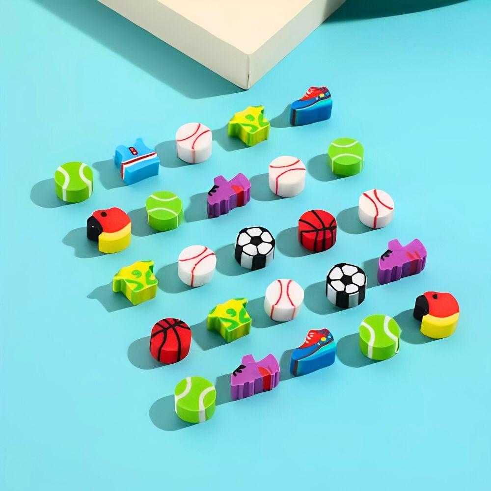 80/300pcs 0.39-0.59inch Cute Cartoon Erasers Team Carnival Present Colorful Gift Fillers School Student Prizes YMY