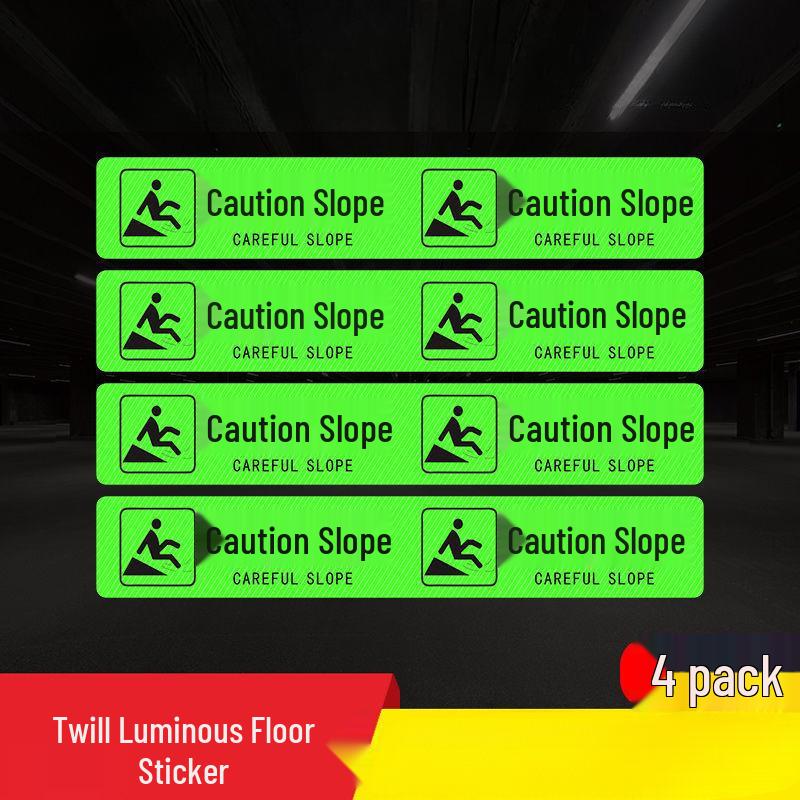 Glow-in-the-Dark Anti-Slip Safety Warning Decal for Slippery Floors