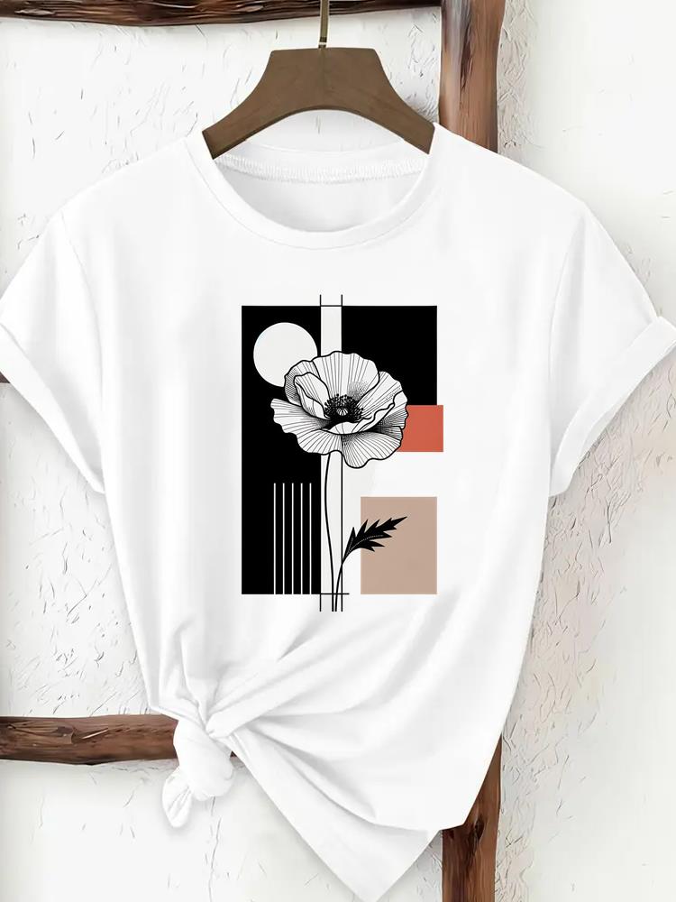 (Asian Size) Print Tee Top lovely cute 90s Women Woman Fashion Clothing T Shirt  Female Short Sleeve Graphic T-shirts