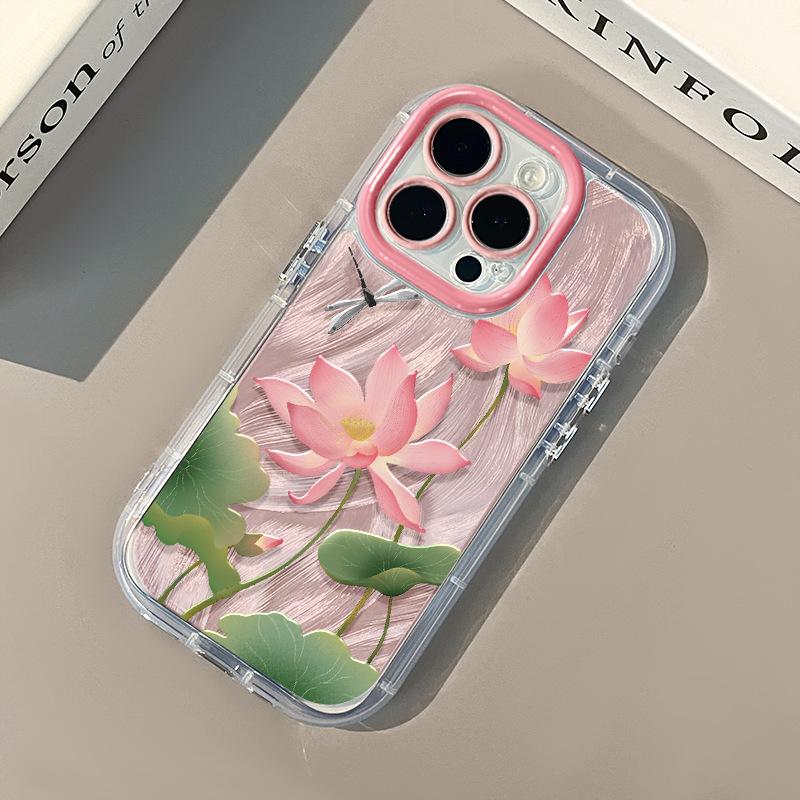 

Lotus for IPhone16 Promax Mobile Phone Case 14 for Apple 15 Cream Feather Yarn 13 All Inclusive 11/12 Women s Model For OPPO A93s