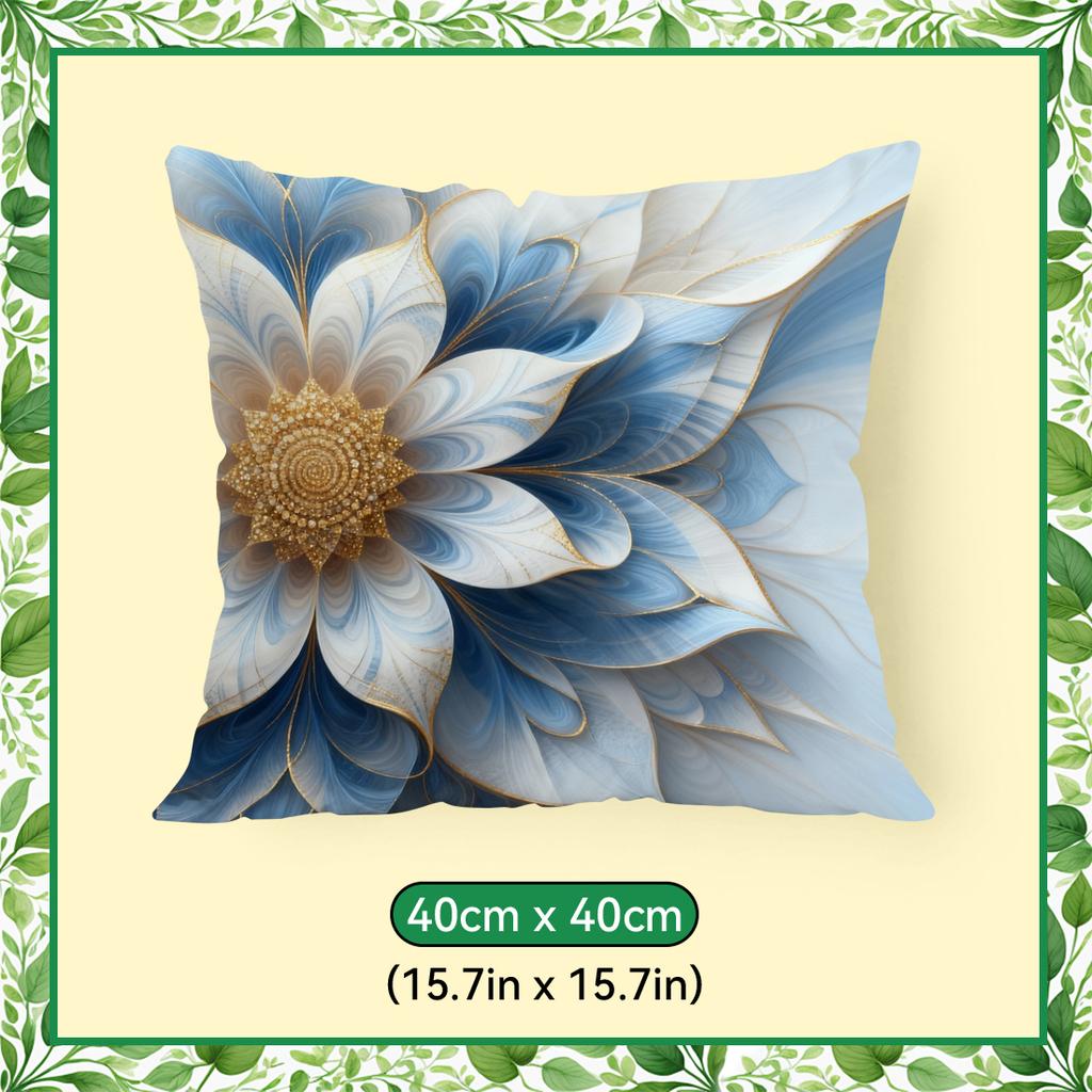 Blue and White Mandala Flower Cushions Pillowcase Polyester Cushion Cover Throw Pillow Pillowcover Home Car Sofa Decor