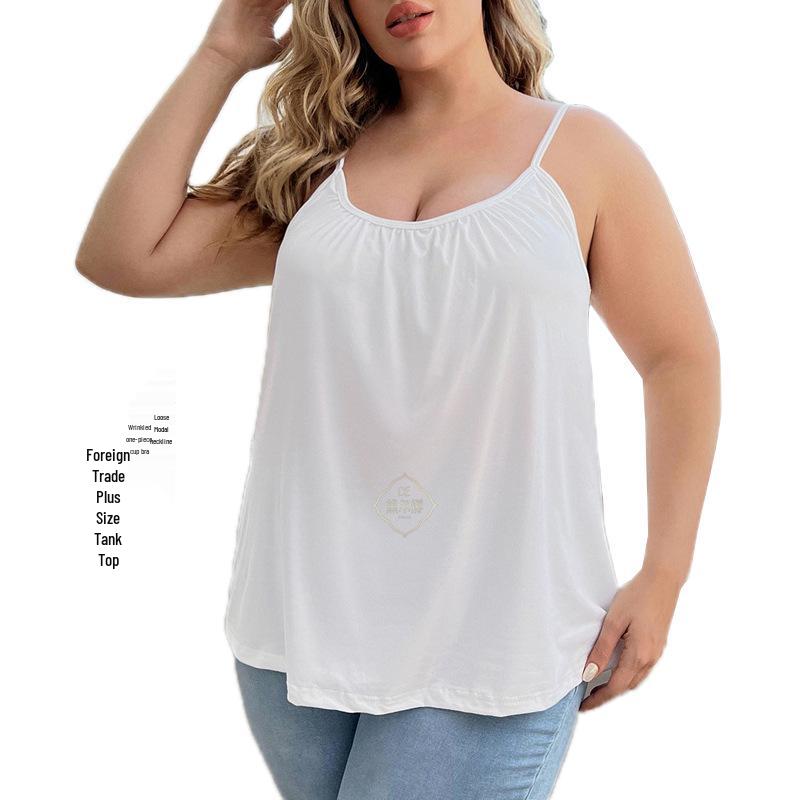 Top Regata Modal Feminino Plus Size Franzido com Bojo – Camisola Base Sem Fio