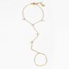 Luxury Crystal Stainless Steel Link Chain Bracelet for Women Gold Plated Connecting Finger Ring Bracelets Statement Jewelry