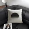 Black And White Gray Geometric Cushion Cover Natural Linen Organic Fabric Double-Sided Printing Sofa Home Decor Gift Pillow Case