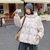 New splicing hooded cotton clothes women's short loose warm puff cotton clothes jacket fashionable thickened outside