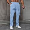 Men's Casual Jacquard Drawstring Loose Fit Solid Color Pocket Sports Pants Comfortable Elastic Waistband Activewear Bottoms