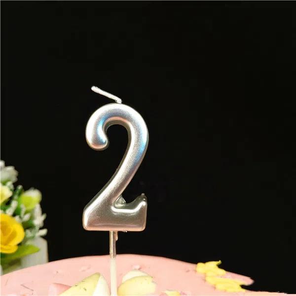 Cake Candles Silver Number 0-9 Birthday Smokeless Candles Festive Party Decor Birthday Party Cake Decoration Number Candles Girl
