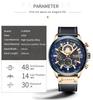 Curren 8380 Men's Waterproof Multifunction Sports Quartz Watch with Leather Strap and Calendar.