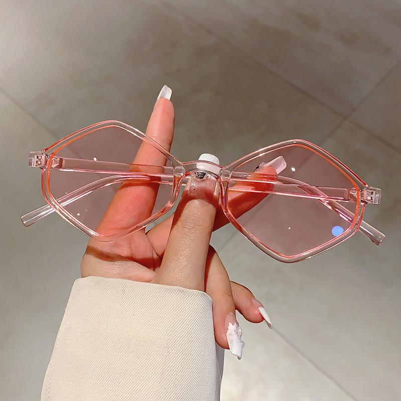 Vintage Luxury Designer Rhombic Sunglasses Women Men Punk Trendy Pink Cool Shades UV400 Protection