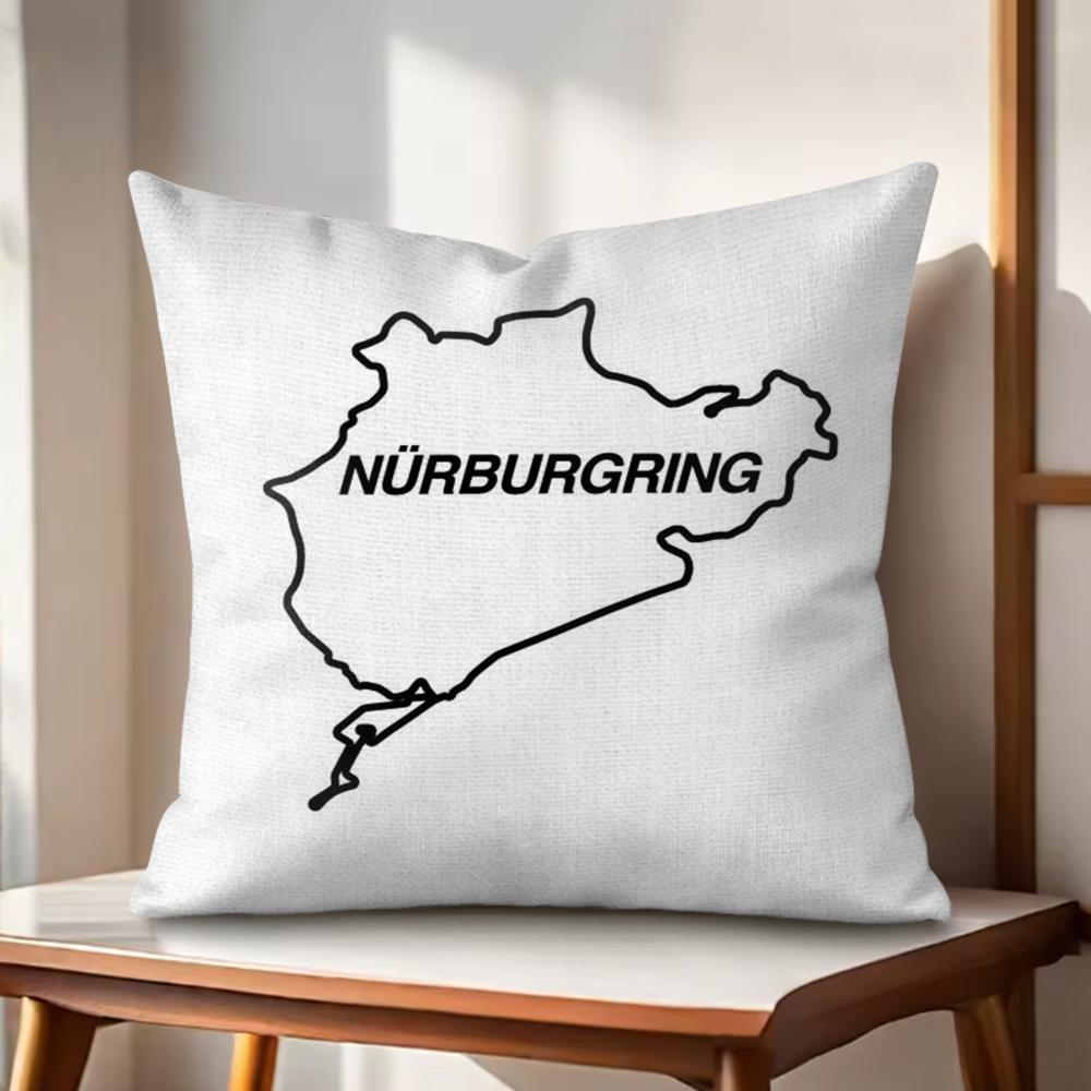 

NNurburgring Sport Car Cushion Cover Natural Linen Organic Fabric DoubleSided Printing Couch Pillow Covers Home Decor 30x30cm