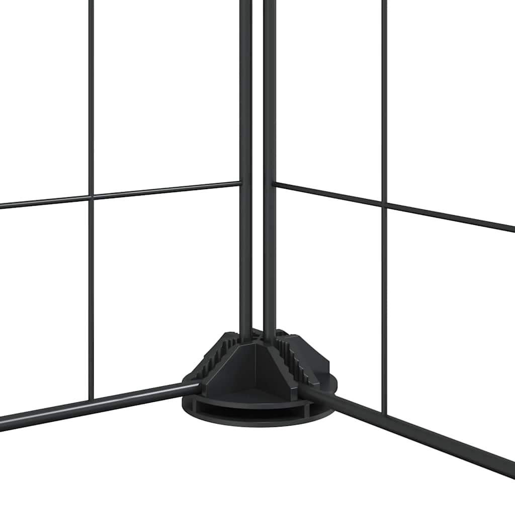 Vidaxl Pet Cage with Gate, 12 Panels, Black, 35X35 Cm, Steel