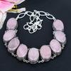 Rose Quartz Gemstone Handmade 925 Sterling Silver Jewelry Necklace 18" KG-1657