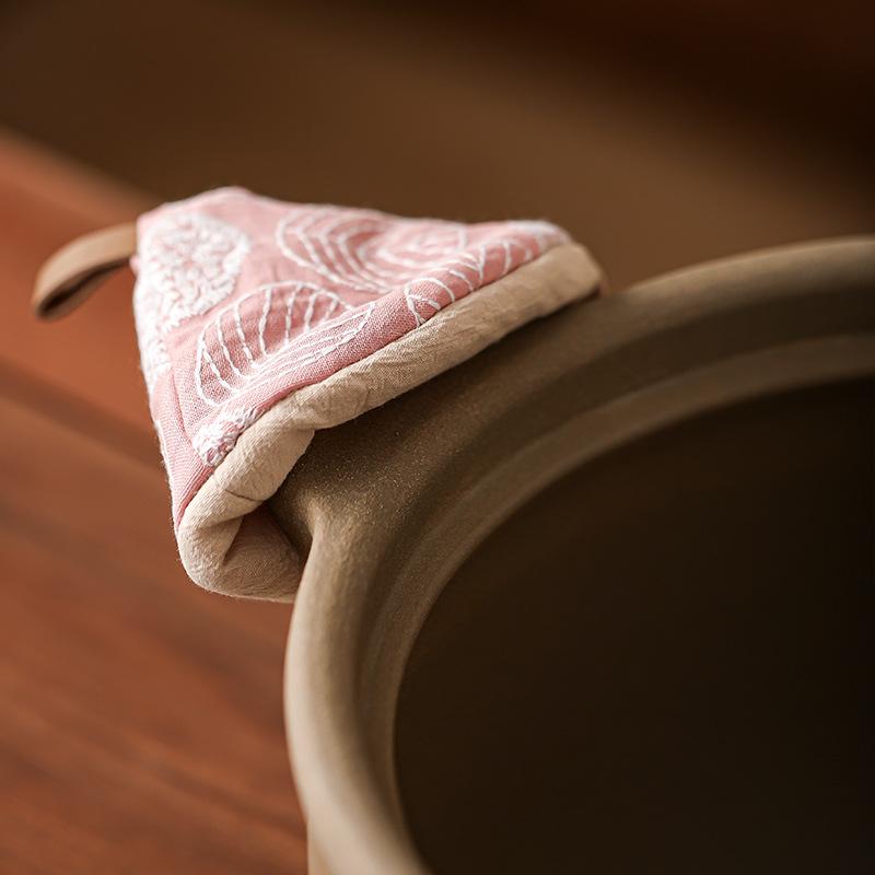 Japanese-style Triangle Pot Cap Enamel Pot Handle Cap Anti-scalding Pot Cap Pot Jacket Fabric Heat Insulation Gloves