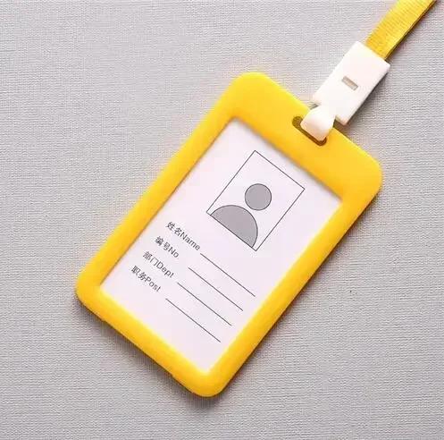 Colorful Waterproof Card Holder Employee ID Case with Lanyard Double Side Simple Bus Case Badge Holder Credit Card Sleeve Purse