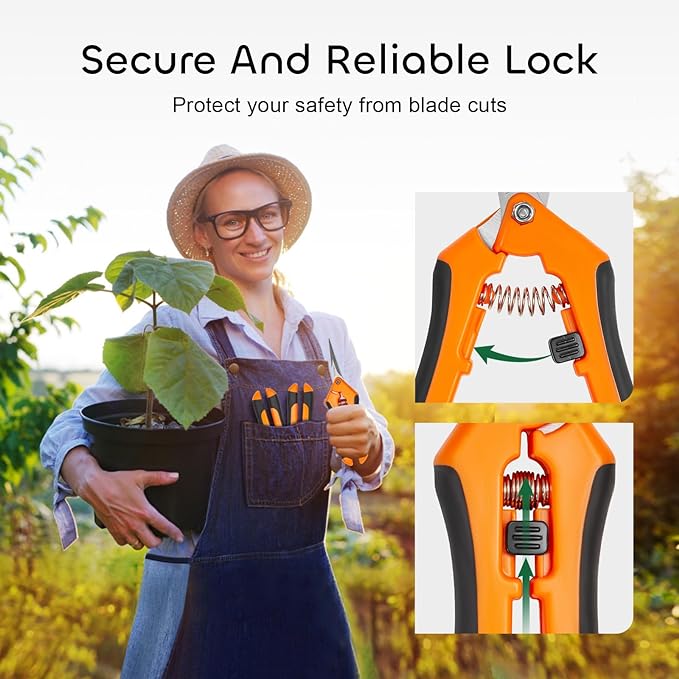 Bypass Pruning Shears, Gardening Scissors, Super Sharp Premium Garden Shears, Pruning Shears For Gardening, Garden Hedge Clippers Handheld Pruners