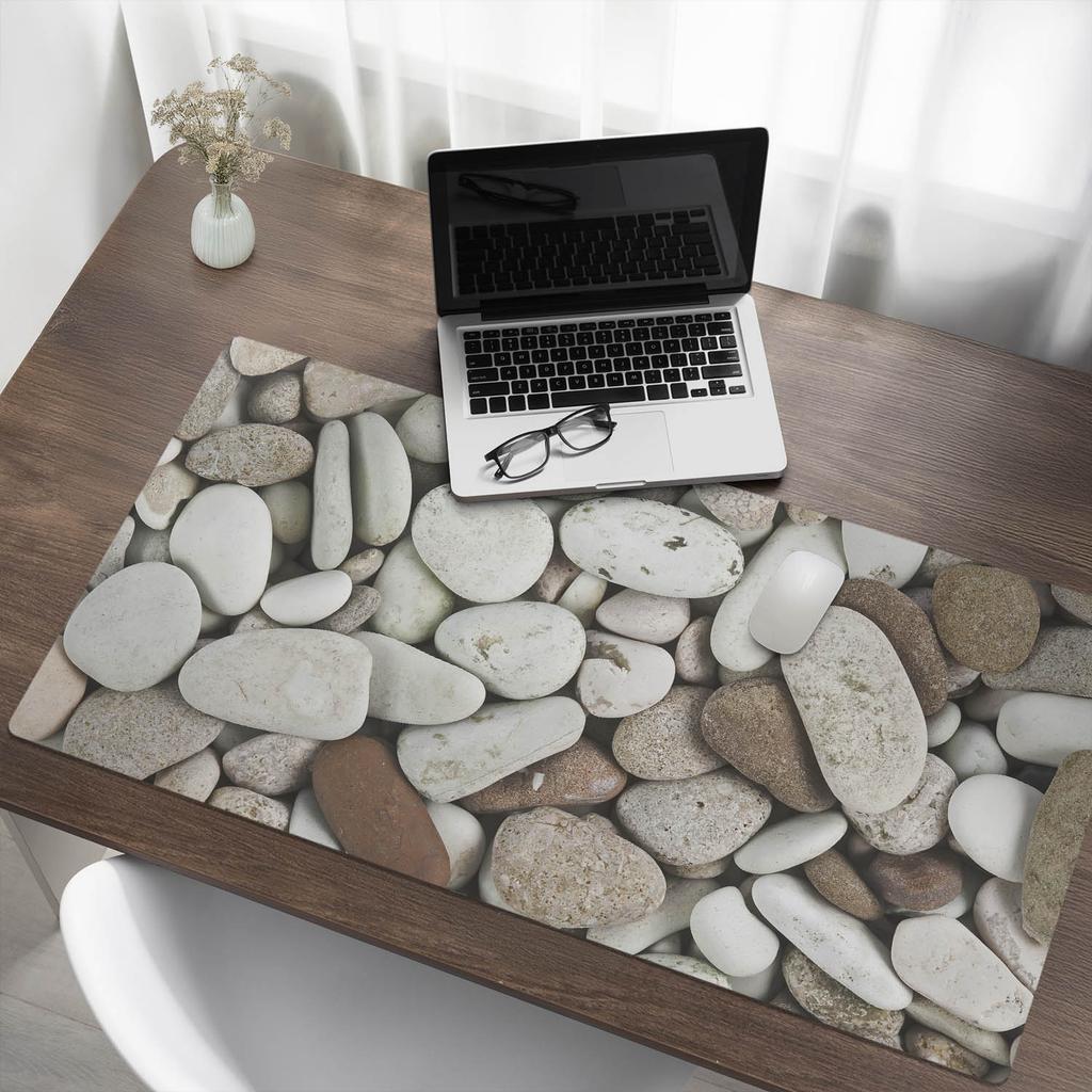 Durable Non-Slip Desk Mat Beach Stones 120X60 Cm